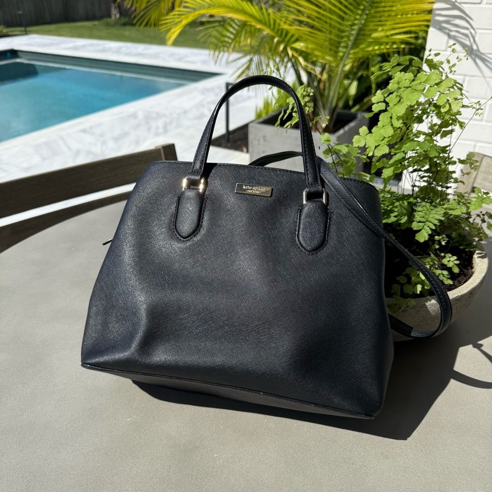 Kate Spade Black Leather Tote like new
